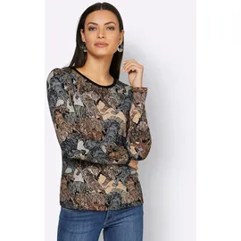 CREATION L Shirt in schwarz-sand-bedruckt | Gr.: 44