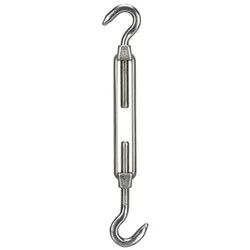 Perel Spannschloss, 2 Haken, Edelstahl, Reichweite 190 mm-270 mm