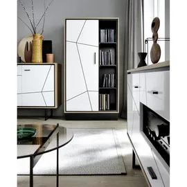 Quartier Highboard 85,4 x 160,5 cm Braun/Schwarz/Weiß