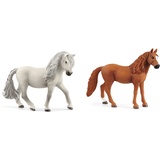 SCHLEICH 13942 Spielfigur -Islandpony Stute Horse Club Mehrfarbig & 13925 Spielfigur - Deutsches Reitpony Stute (Horse Club)