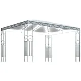 vidaXL Pavillon mit LED-Lichterkette 400x300 cm Cremeweiß - Beige