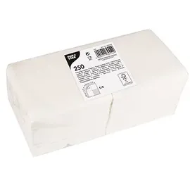 Papstar Servietten, 2-lagig 1/4-Falz 24 cm x 24 cm weiss