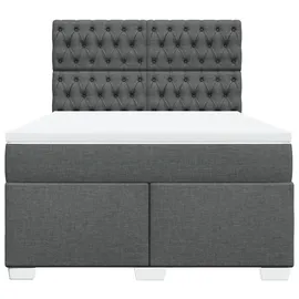 vidaXL Boxspringbett 140 x 200 cm Dunkelgrau