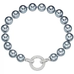 Armband LADY, grau (grau, grau), Armbänder, Damen, Perlen