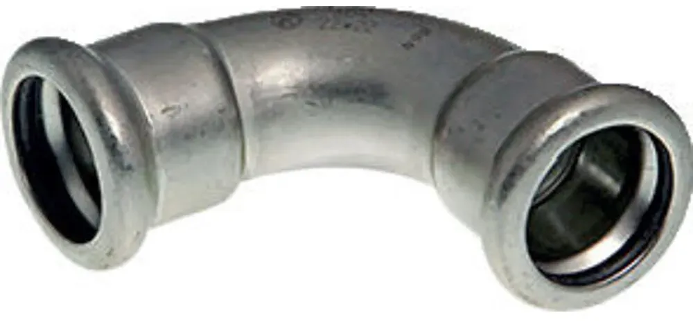 Logafix Edelstahl V2A Bogen d88,9 I/I 90° M-Kontur