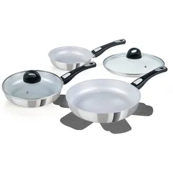 GENIUS Bratpfannen-Set CERAFIT STEEL mit Keramik-Beschichtung 28, 24, 20 cm