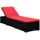 furnicato Sonnenliege 195 x 60 x 31 cm Schwarz/Rot