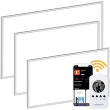 Heidenfeld Infrarotheizung HF-HP110, Wand/Decke, Alu-Rahmen, App, Fernbedienung, IP54, Thermostat (600 Watt)