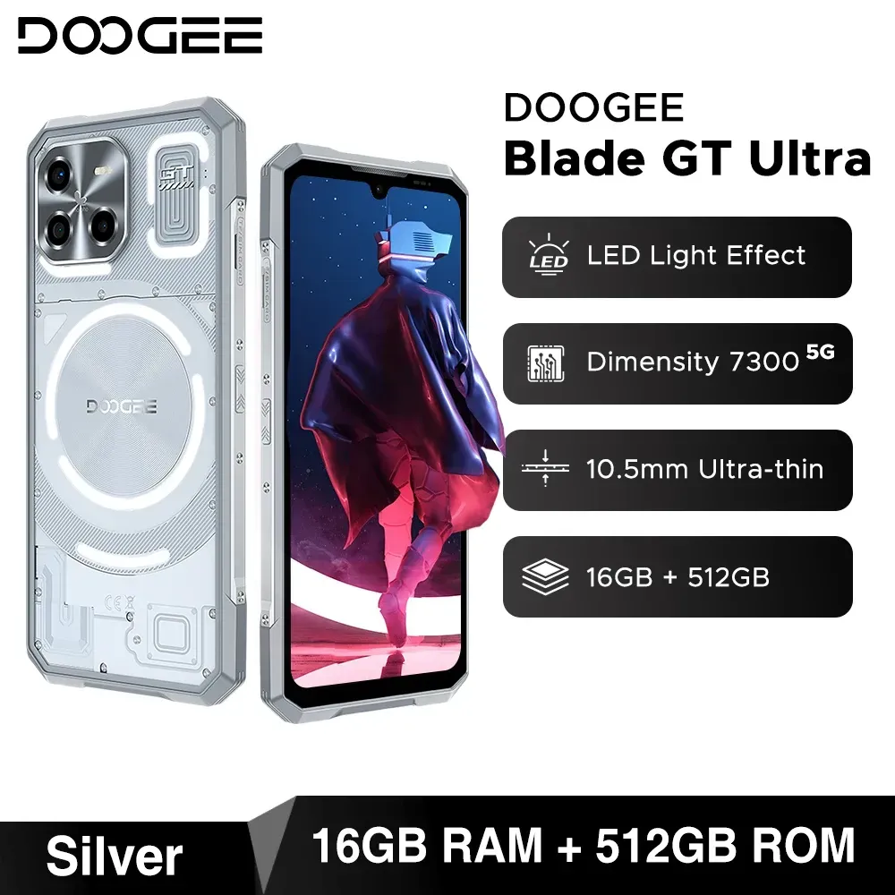 Weltpremiere Doogee Blade GT Ultra 5G robustes Gaming-Telefon 6,72 512 16GB GB LED-Lichteffekt ai Smartphones