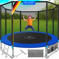 KESSER® Trampolin Outdoor Ø 244/305/366/427 cm Komplettset mit Sicherheitsnetz, Leiter, Randabdeckung & Seitentasche und Montagezubehör | Kindertrampolin Gartentrampolin Belastbarkeit 150 kg