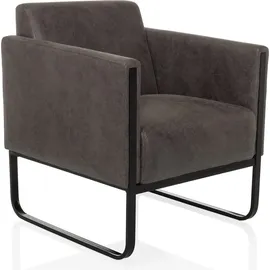 HJH Office Loungesessel Aruba Retro Kunstleder 1-Sitzer 0 x 0 x 0 cm Grau