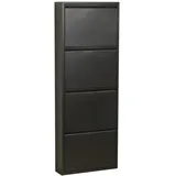 VCM ebuy24 Pisa Schuhschrank mit 4 Klappen in Metall Schwarz