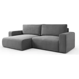 lookway Ecksofa OPERA L-Form mit Schlaffunktion und Bettkasten Grau