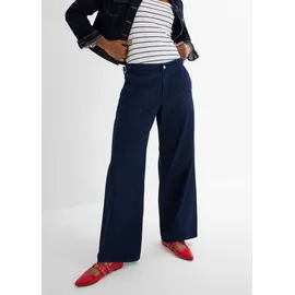 bonprix Weite Jeans lockerer Schnitt, gerade Passform, mittlerer Bund blau 40