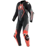 Dainese Audax D-Zip Lederkombi 1tlg. perforiert - Schwarz/Neon-Rot/Grau - 48