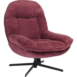 MCW Relaxsessel MCW-P32 Chenille 370 g/m2 70 x 70 x 70 cm Beere mit Hocker