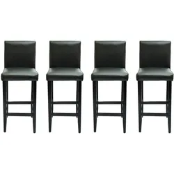 vidaXL Barshocker 4 Stk. Schwarz Kunstleder
