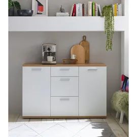 HBZ Sideboard 135 x 86 x 38 cm Weiß / Eiche Artisan