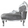 Casa Padrino Barock Kinder Chaiselongue Grau/Silber  - Kindermöbel