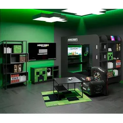 roba Minecraft Bücherregal mit 4 Fächern - 70x38x163,5cm - schwarz - Metall / Holz