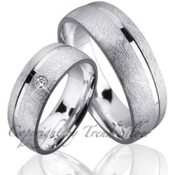 Trauringe123 Trauring Hochzeitsringe Verlobungsringe Trauringe Eheringe Partnerringe aus 925er Silber mit Stein, J91 56