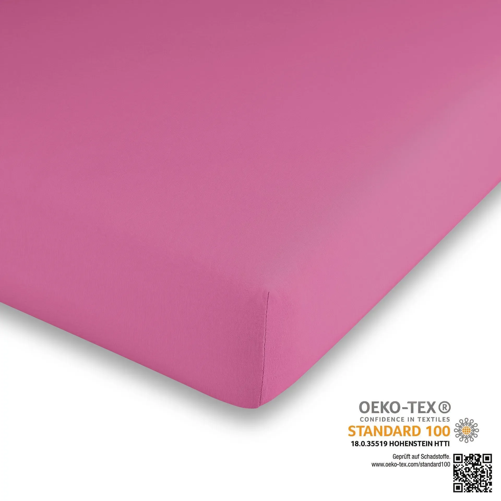 Traumhaft gut Schlafen – Kinder-/Baby Spannbetttuch, hochwertige Qualität, trocknergeeignet - 60 cm x 120 cm/Pink