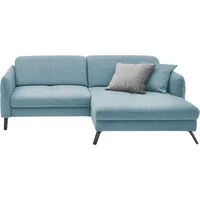 Ecksofa "SO 4400 V", blau (eisblau), B:259cm H:84cm T:167cm, 100% Polyester, SET ONE BY MUSTERRING, Sofas, wahlweise mit motorischer Bettfunktion & Kopfverstellung, Fuß schwarz
