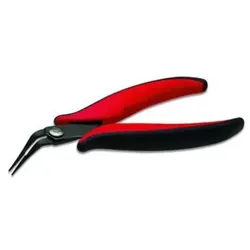 Mikro-Elektronik-Spitzzange, 152mm, gebogen, glatte Backen