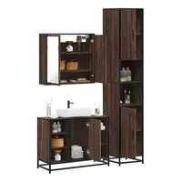 VidaXL Badmöbel-Set 3-tlg. Eichen-Optik