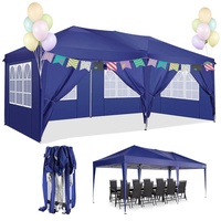 COBIZI Pavillon 3x6m Wasserdicht mit 6 Seitenwänden Pop-Up Anti UV Gartenfesten Faltpavillon Schwerlast 3 höhenverstellbar leicht zusammenzubauen für Festival Garten Party(3x6m,Marineblau)