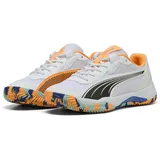 Puma Unisex NOVA Court Tennisschuh, White Black-Vivid Blue-Heat FIRE, 36 EU