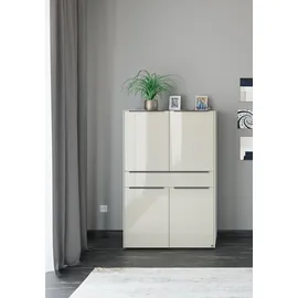 Set One by Musterring Highboard 92 x 140 cm Beige / Braun