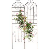 Relaxdays Rankgitter 220 x 52 x 2 cm Braun