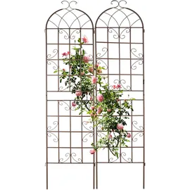 Relaxdays Rankgitter 220 x 52 x 2 cm Braun