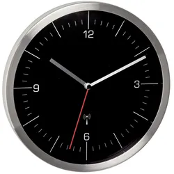 TFA Dostmann 60.3544.01, Wand, Funkgesteuerte Uhr, Rund, Edelstahl, Edelstahl, G