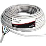 siwitec NYM-Kabel, NYM-J 5x2,5 mm2, 10 m Stromkabel, Mantelleitung, Installationskabel, Kabelring,