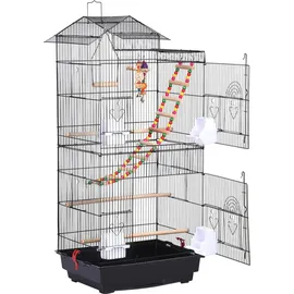 Yaheetech Vogelkäfig Wellensittich 99 x 46 x 35,5 cm schwarz