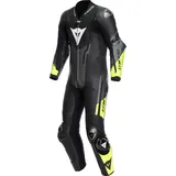 Dainese Misano 3 D-air S26, Lederkombi 1tlg. perforiert - Schwarz/Dunkelgrau/Neon-Gelb - 52