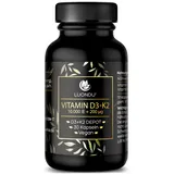 Luondu Vitamin D3 10.000 I.E + Vitamin K2 MK7 200 mcg Depot (30 Kapseln Hochdosiert & Vegan) hochdosiert I Ohne Zusätze, Hergestellt in DE