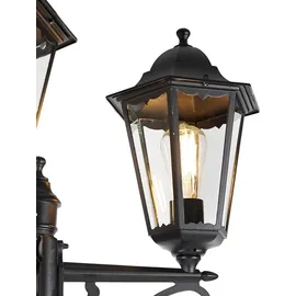 QAZQA Außenlaterne 220 cm Aluminium 3-flammig E27 IP44 schwarz