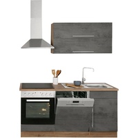 Kochstation Küchenzeile »KS-Samos«, mit E-Geräten, Breite 170 cm, grau