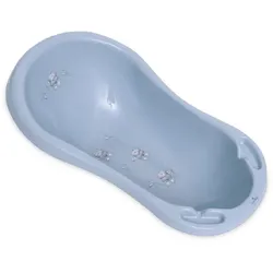 Lorelli Babybadewanne, 84 cm lang, Ablagefächer, ergonomische Form, ab Geburt hellblau