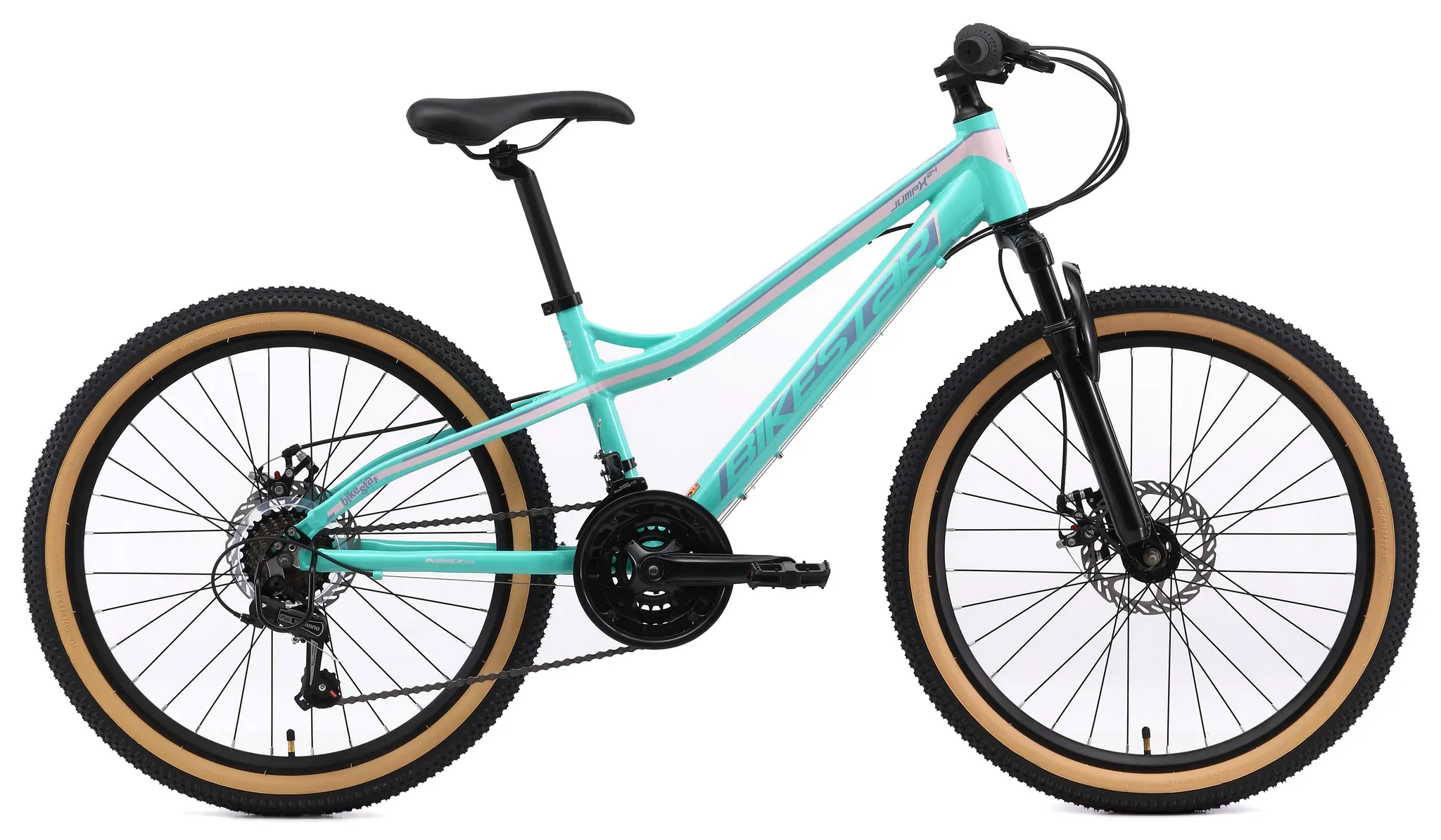 Jugendfahrrad BIKESTAR Gr. 33, blau (türkis), Fahrräder, Kinder, 33cm, 24 Zoll (60,96cm)