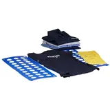 Relaxdays Faltbrett 2er Set, Wäschefaltbrett für knitterfreie Kleidung, Wäschefalter XXL, Kinder & Erwachsene, blau/gelb