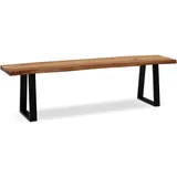 FineBuy Sitzbank Akazie Braun 140 x 40 x 45,5 cm