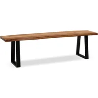 FineBuy Sitzbank Akazie Braun 140 x 40 x 45,5 cm