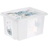 keeeper Aufbewahrungsbox Karolina ""Stitch"" mit Deckel Stapel-Box 15L Vorratsbox 9575479 Weiß/Transparent - One-Size