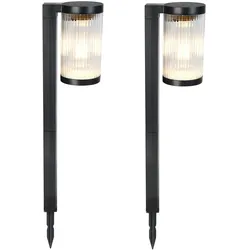 2er-Set Solarleuchten H58cm Schwarz Lumisky