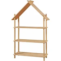 [en.casa] Kinderregal Hamarøy Bambus in Hausoptik 137x90x30cm