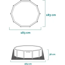 Intex Frame Pool Rondo 183 x 38 cm inkl. Sonnendach